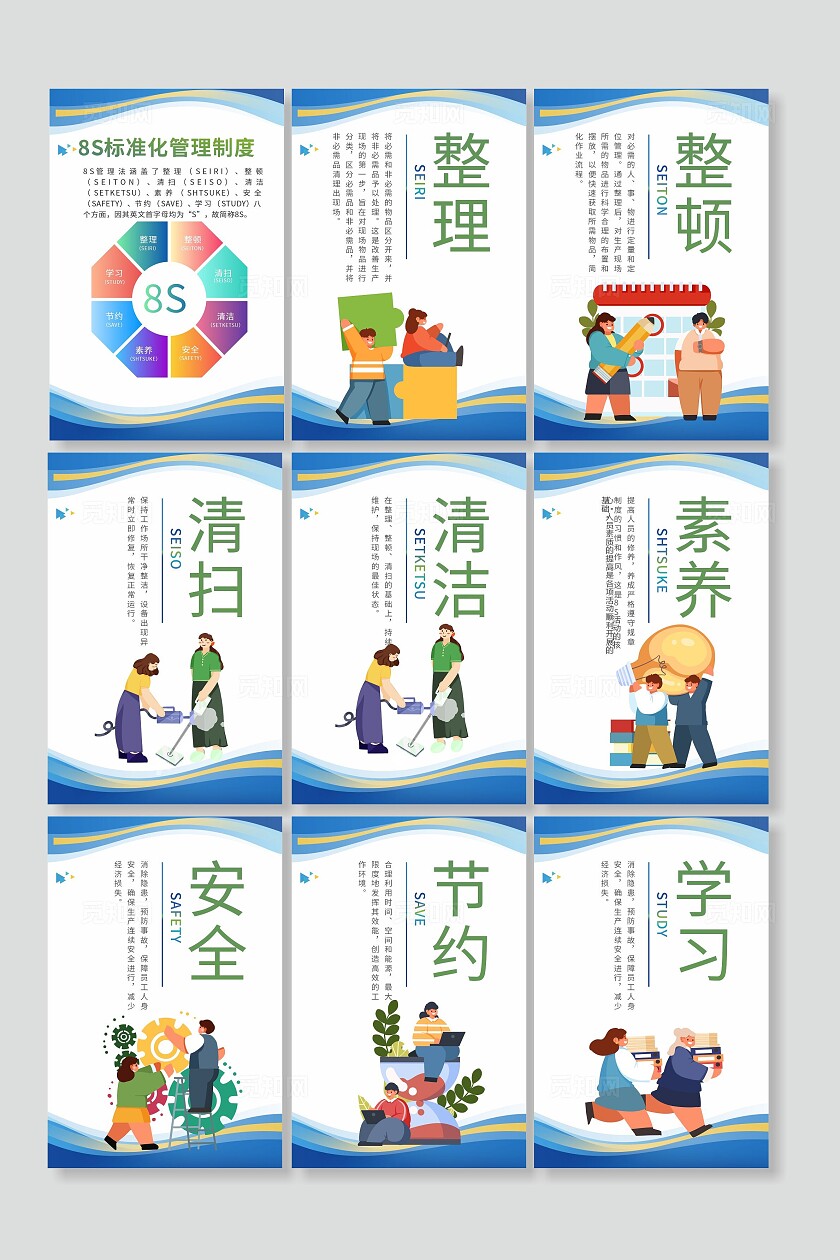 蓝色企业管理8S标准化制度非转曲常规