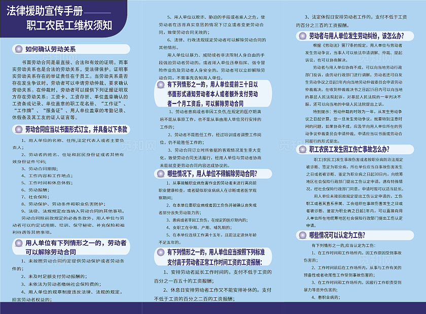 蓝色法律援助宣传展板非转曲常规