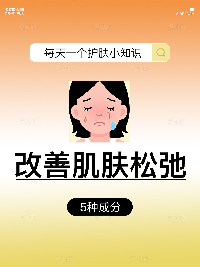 医美美容护肤橙色 卡通笔记 美妆护肤 肌肤问题科普 小红书封面海报