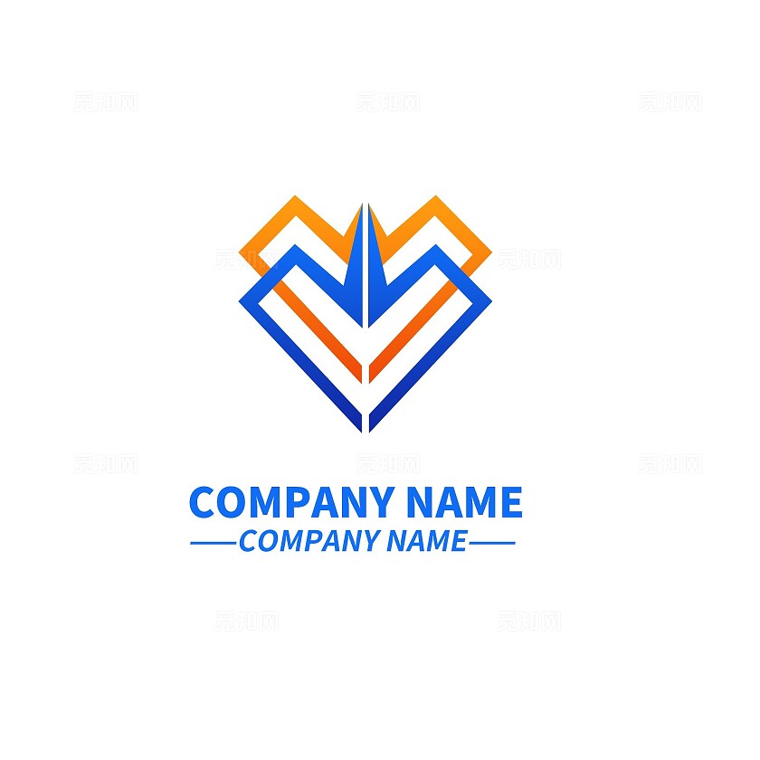 简约橙蓝渐变企业商务风logo标识