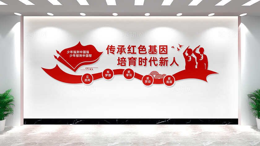 传承红色基因校园党建文化墙