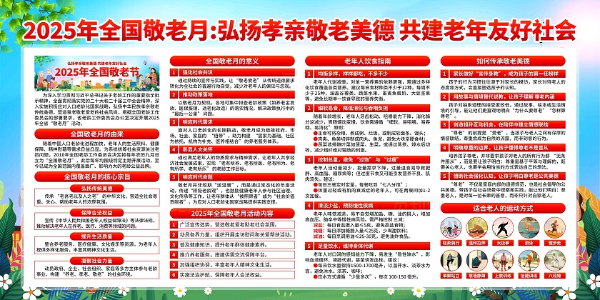 2025年全国敬老月展板