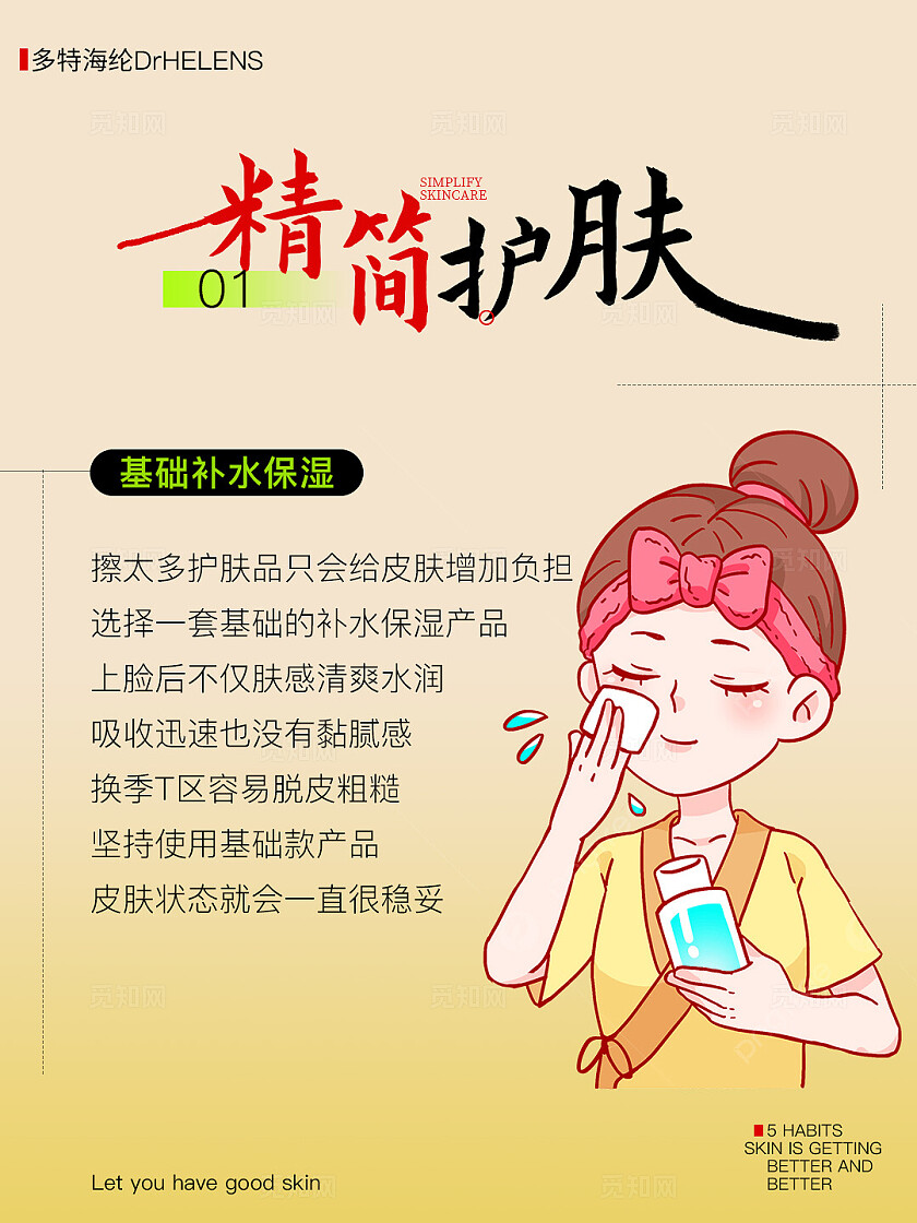 医美美容护肤黄色 卡通人物 美妆护肤 知识科普 小红书封面 笔记