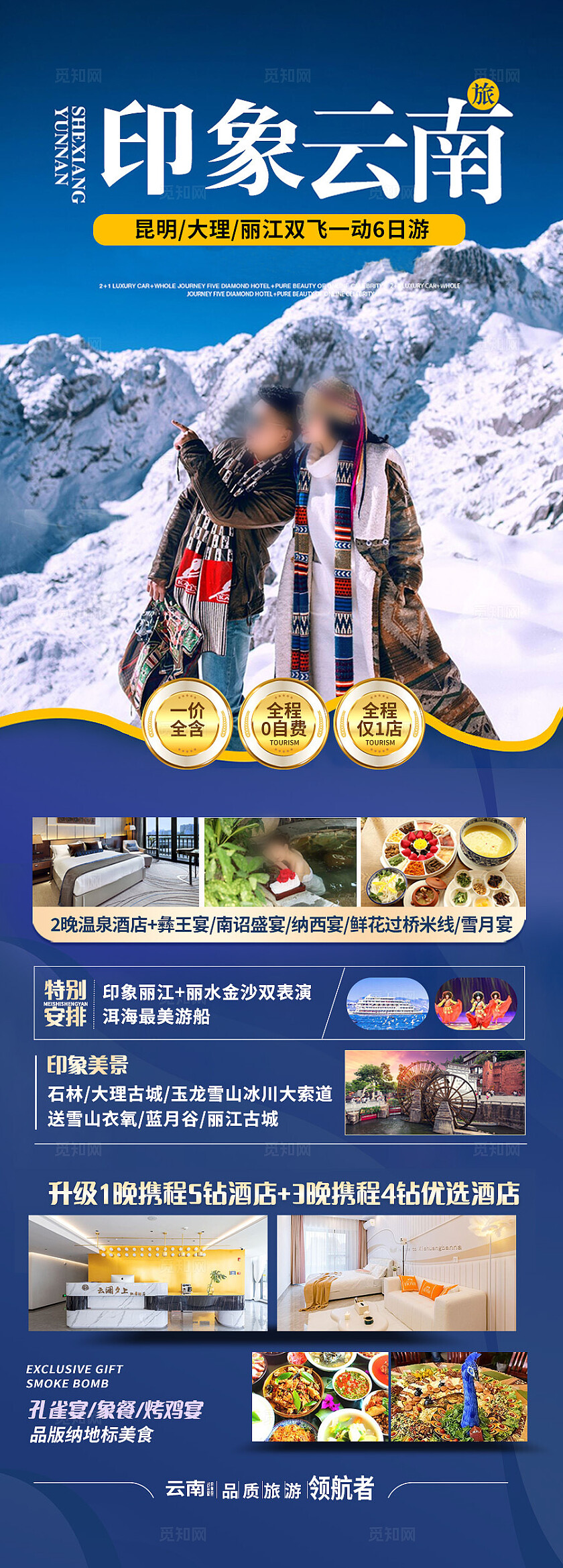 蓝色印象云南新旅游宣传海报