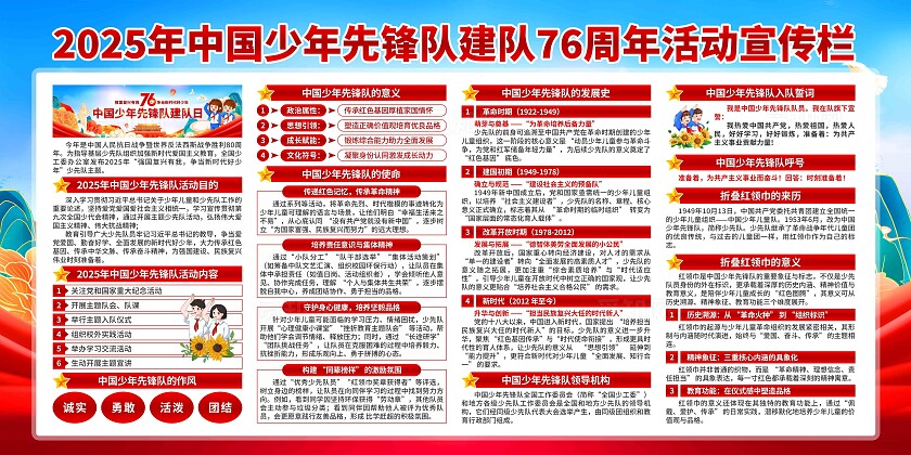 中国少年先锋队建队日展板