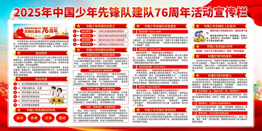 中国少年先锋队建队日展板