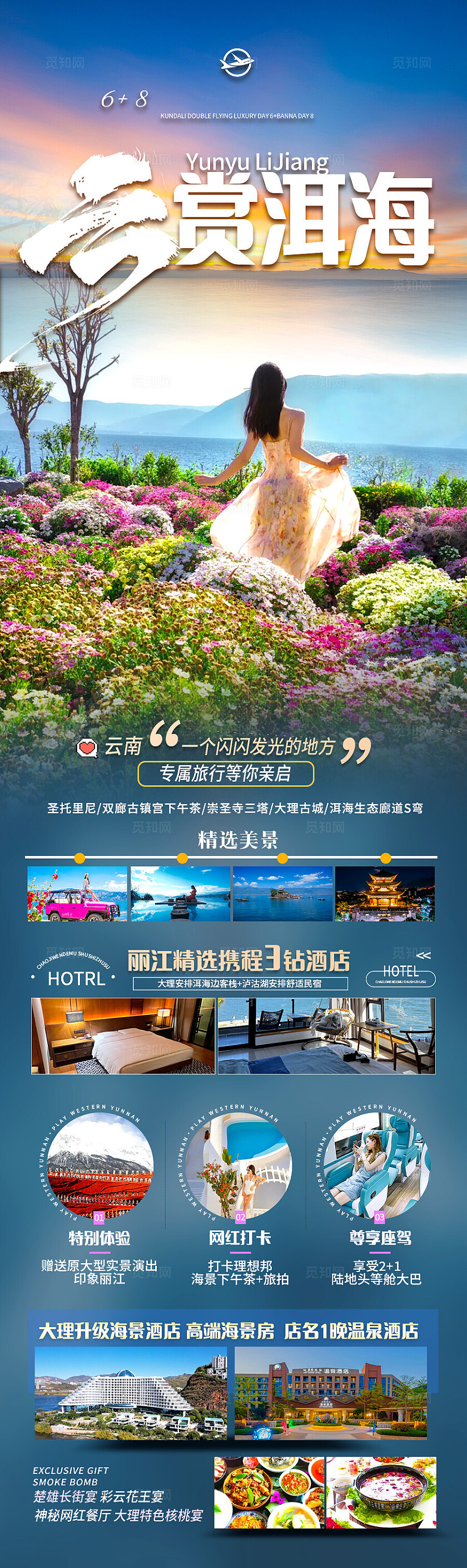 深蓝色云南旅游宣传海报