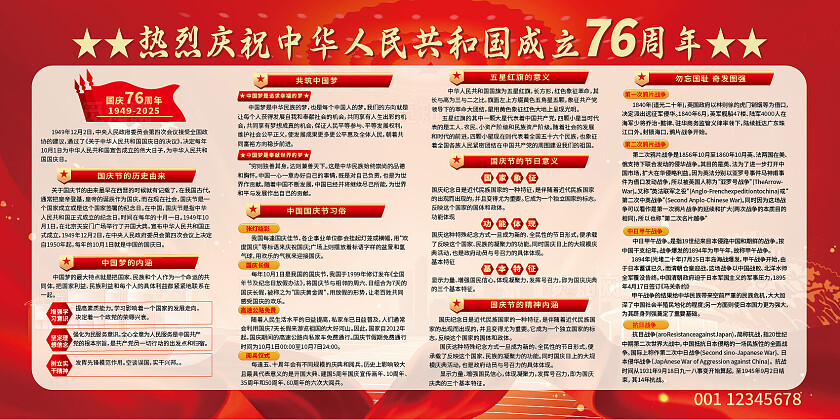 红色大气喜迎国庆宣传栏背景展板