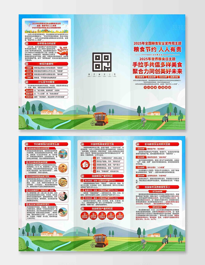 2025年全国粮食安全宣传周三折页