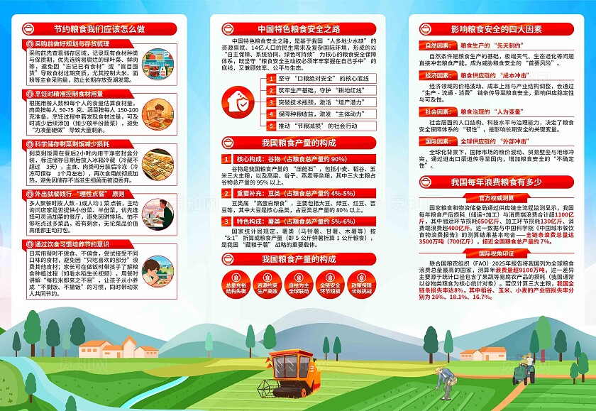 2025年全国粮食安全宣传周三折页