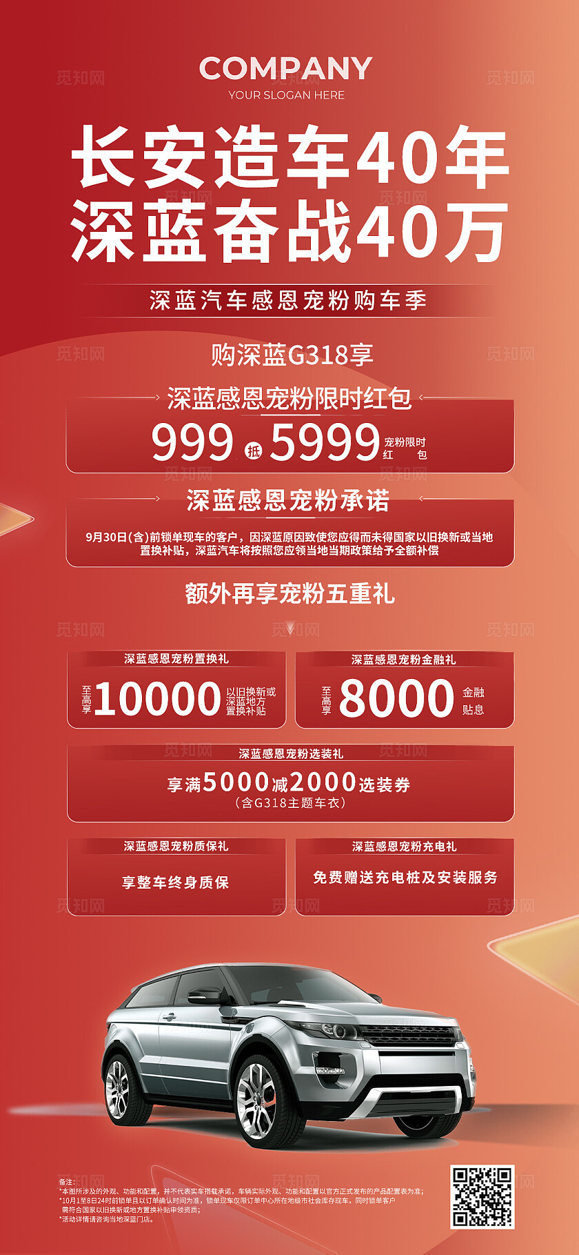 红色简约长安汽车促销手机海报 宣传