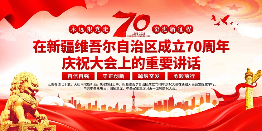 新疆维吾尔自治区成立展板