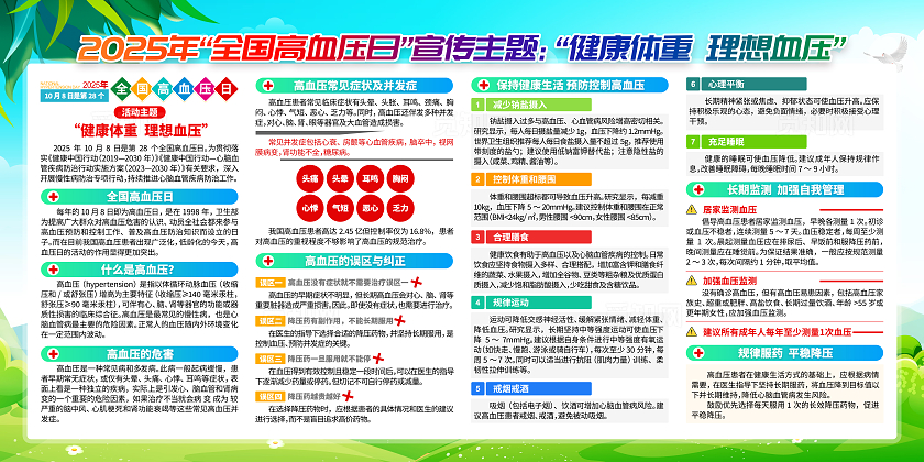 开展2025年全国高血压日主题宣传活动展板