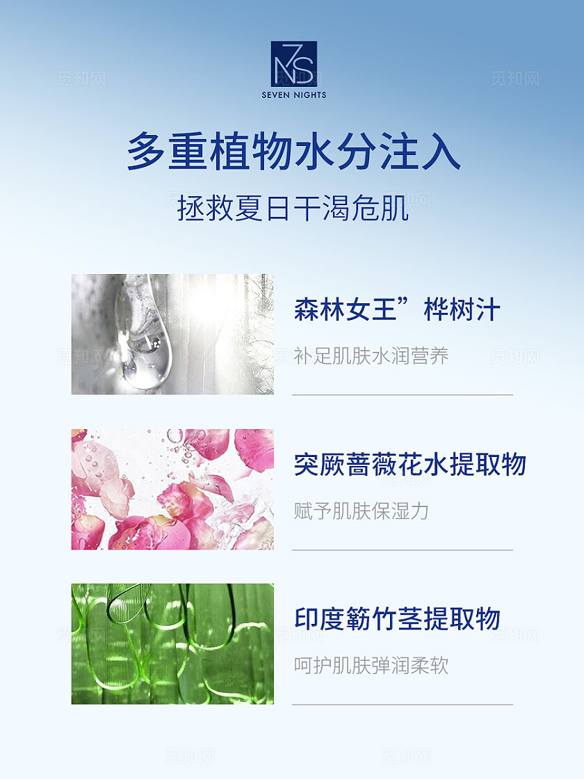 医美美容护肤 化妆品护肤保湿面霜 水感水润 小红书封面内容笔记海报