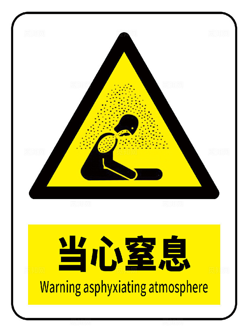 当心窒息警示标识