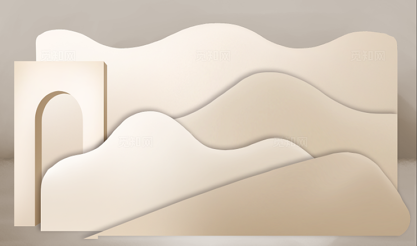 香槟色欧式波纹婚礼舞台效果图