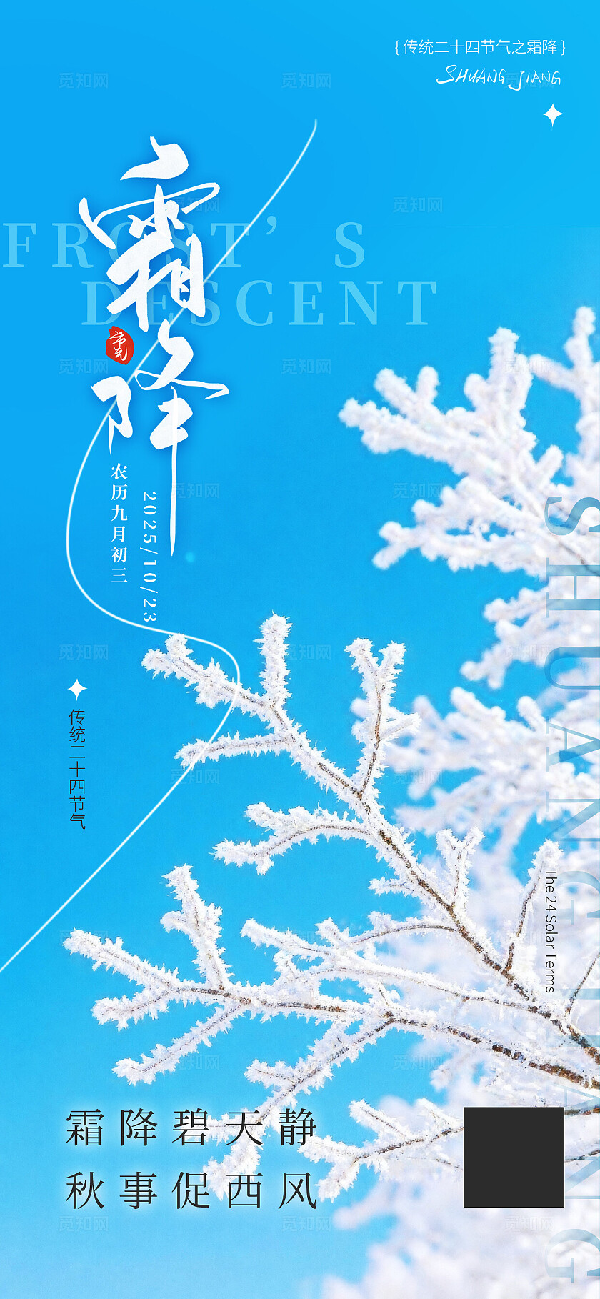 二十四节气之霜降节气创意海报