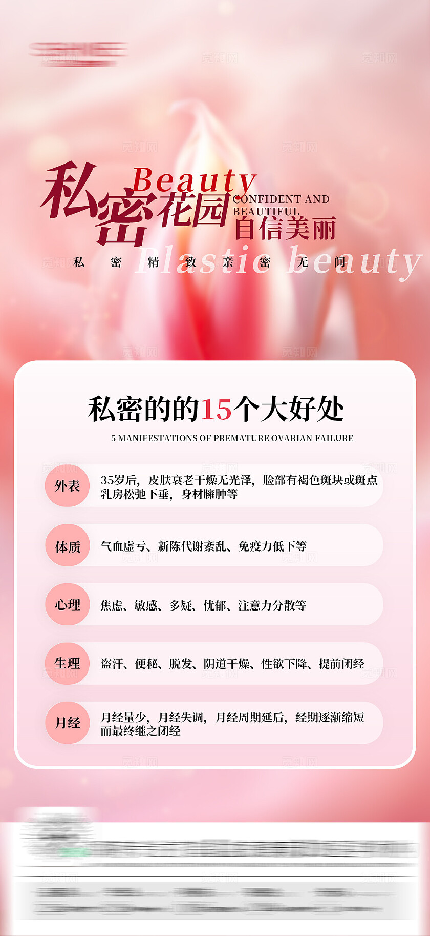 秘密花园自信美丽行业医美女性健康海报