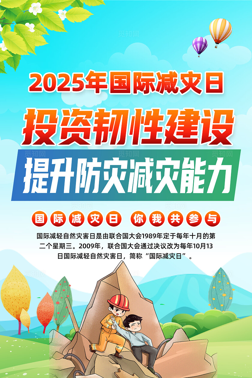 2025年国际减灾日海报宣传