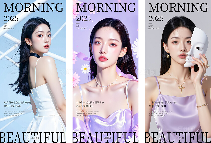 清新简约早安每日一签海报