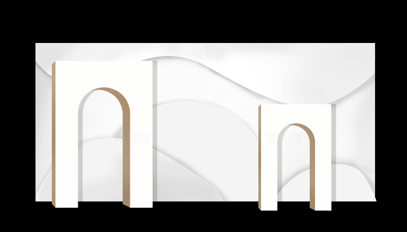 白色韩式婚礼迎宾区效果图