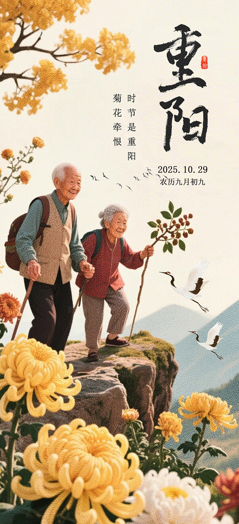 2025传统节日九九重阳节手机宣传海报套图