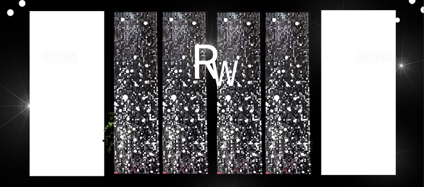 韩式珠链亮片婚礼舞台效果图