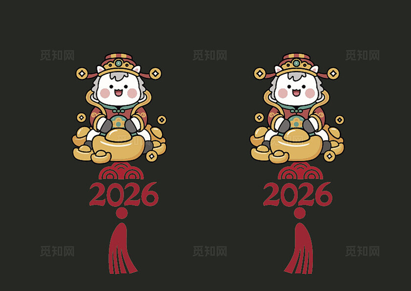 2026年马年财神静电装饰贴卡片装饰品