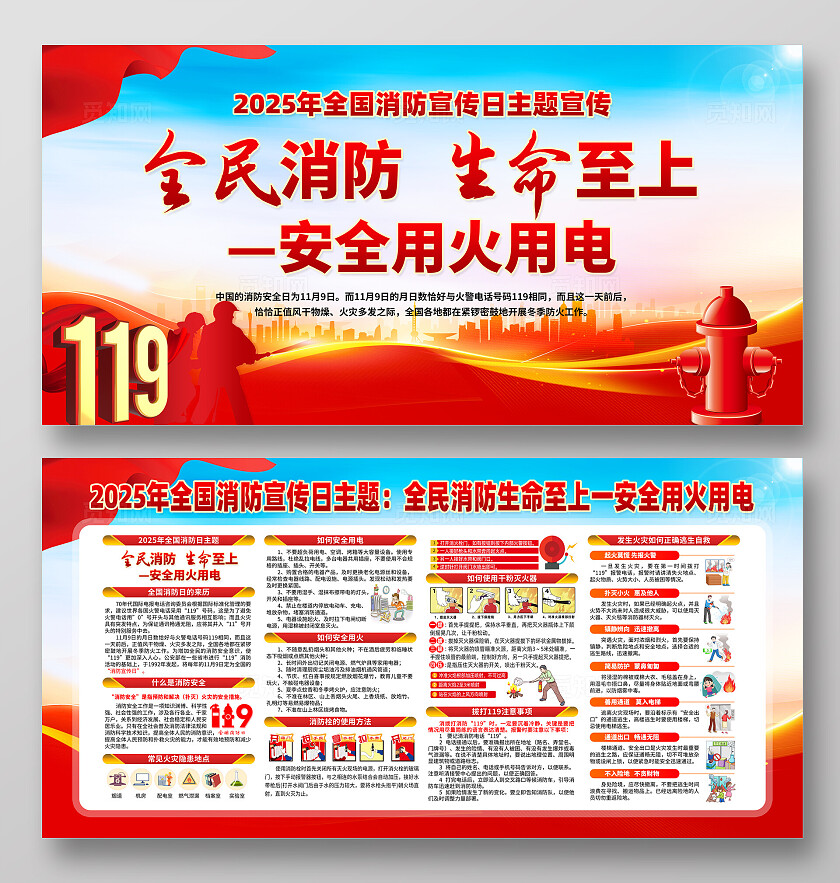 2025年全国消防日展板宣传栏