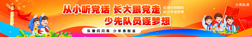 红色党建风少先队橫幅少先队标志