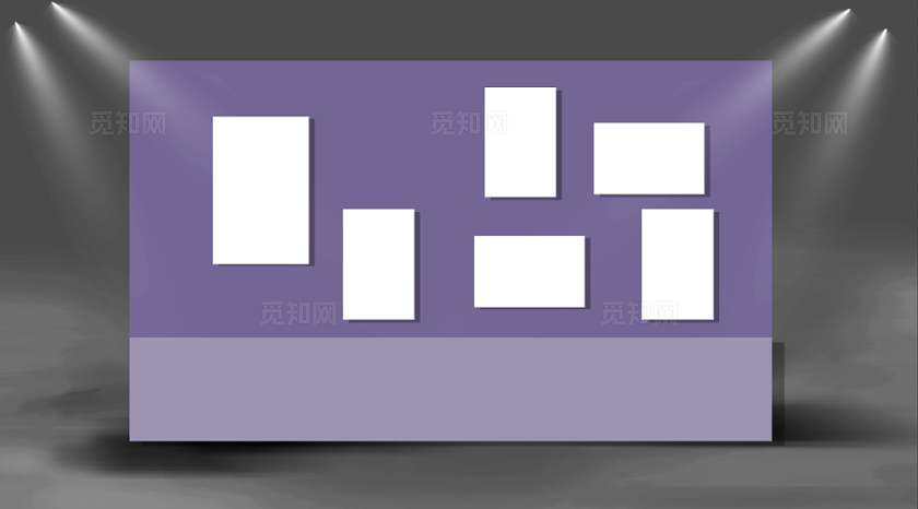 紫色婚礼照片墙效果图