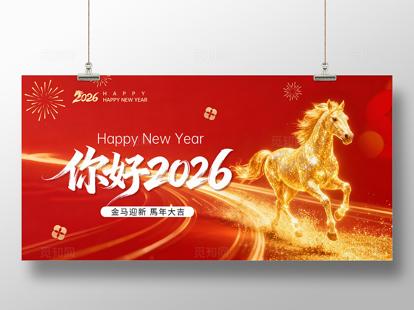 2026马年年会背景展板