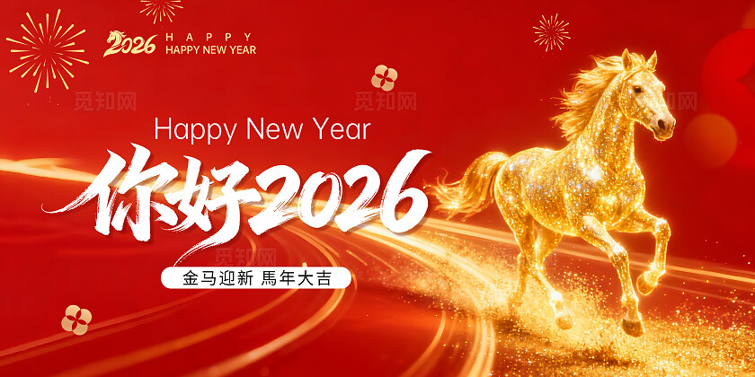 2026马年年会背景展板