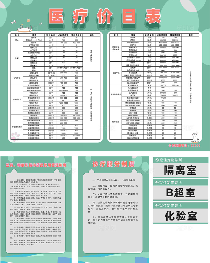 宠物诊所制度牌图片