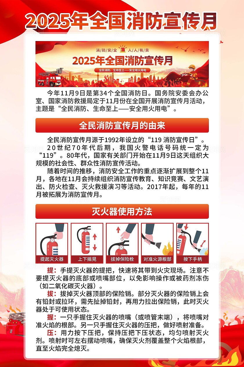 2025年全国消防宣传月海报