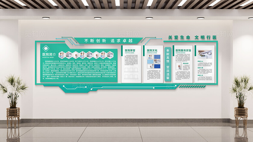 绿色医院简介介绍文化墙