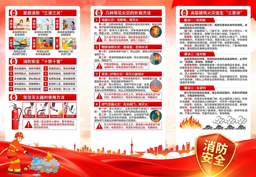2025年全国消防宣传月三折页