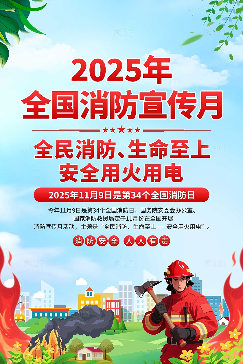 2025年全国消防宣传月海报