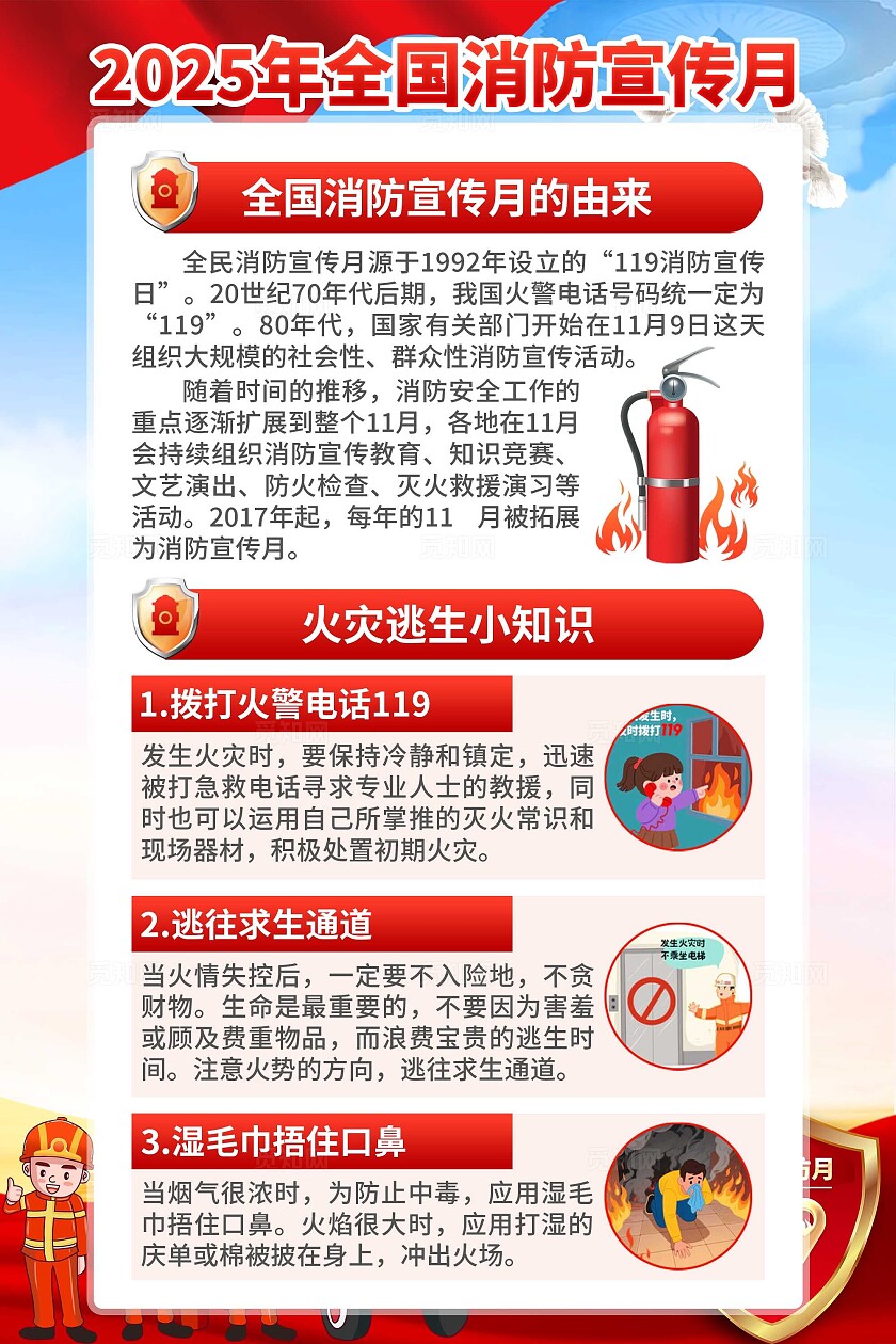 2025年全国消防宣传月海报