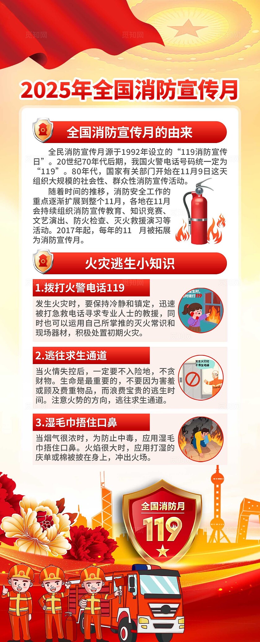 2025年全国消防宣传月易拉宝