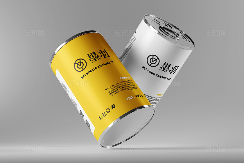 宠物食品罐贴图展示样机
