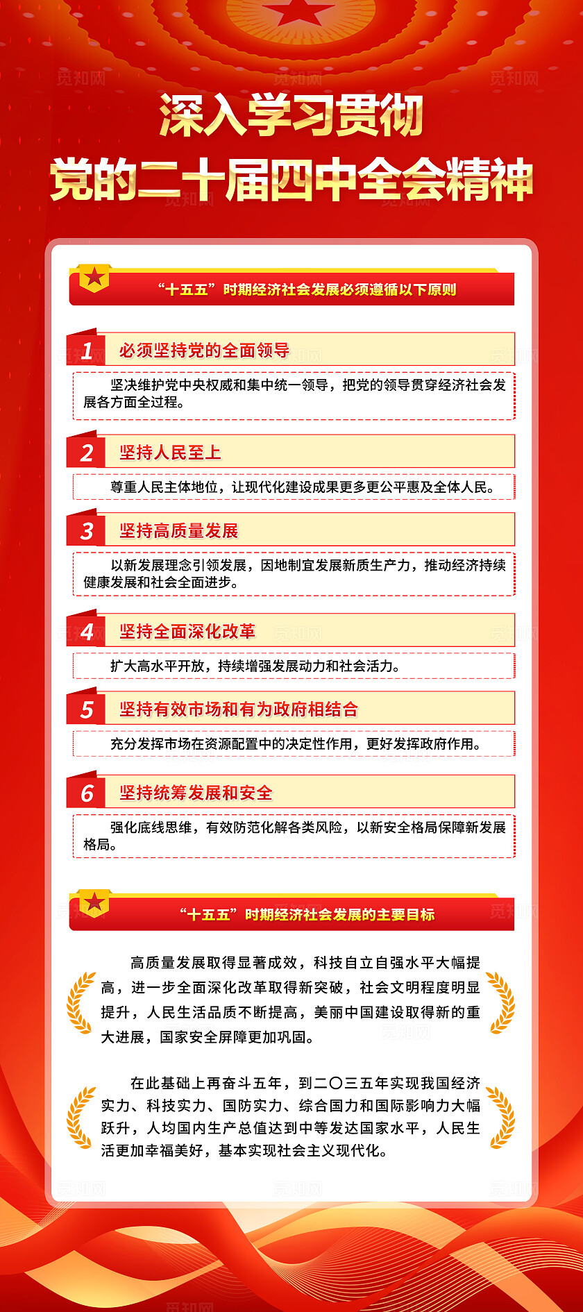 简单大气红色深入学习贯彻党的二十届四中全会精神易拉宝