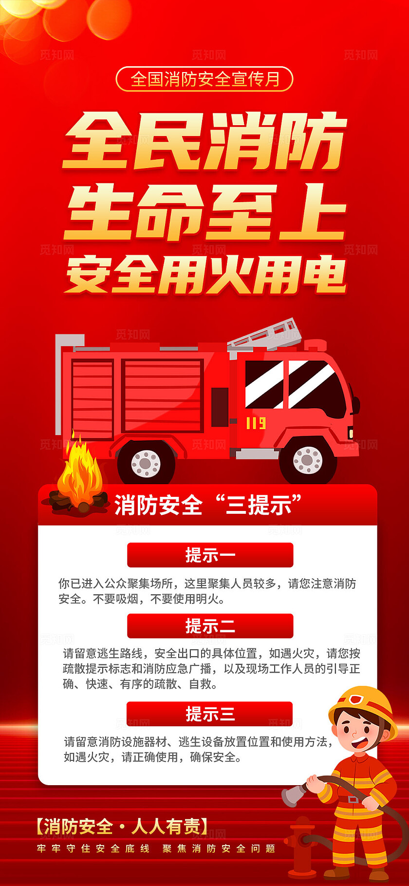 2025年全国消防宣传月海报