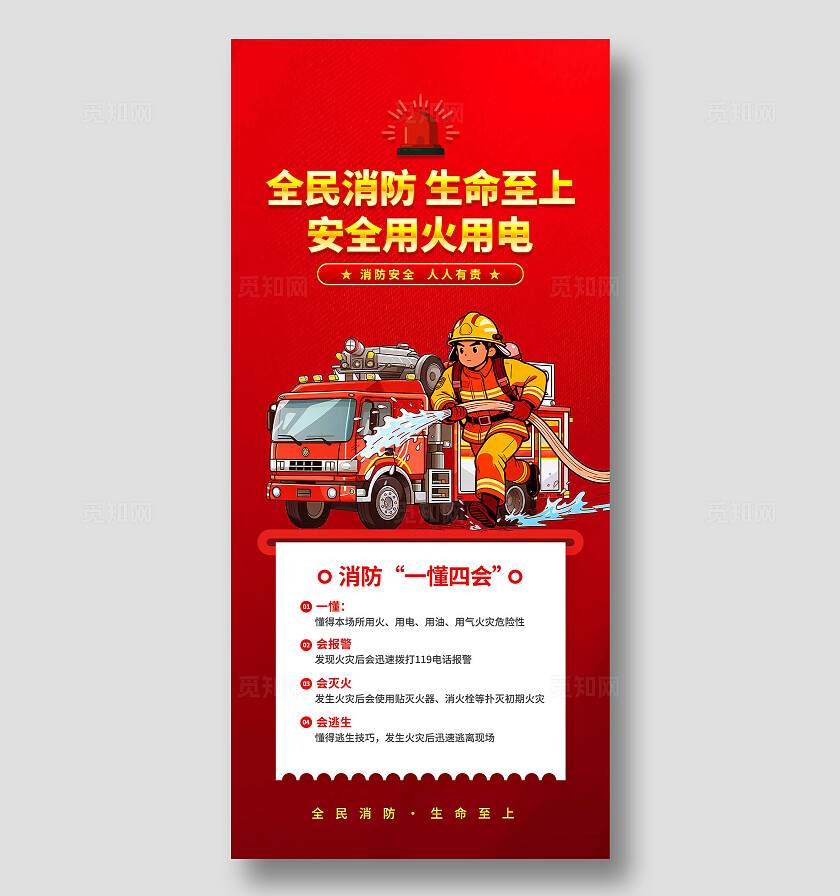 2025年全国消防宣传月海报