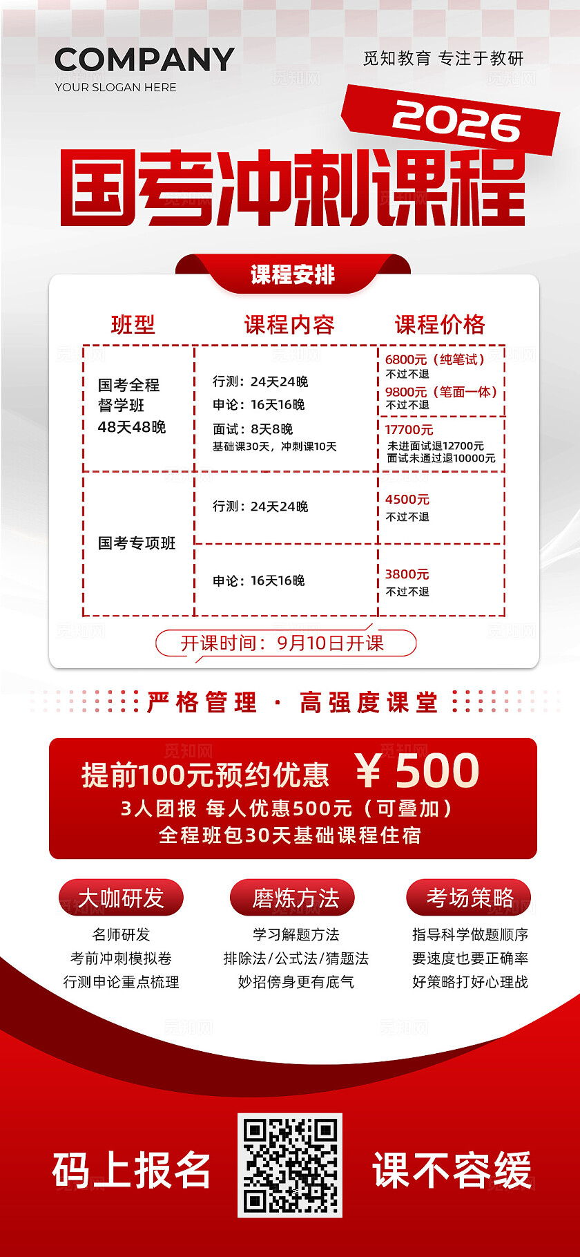 国考冲刺高分冲刺招生宣传海报