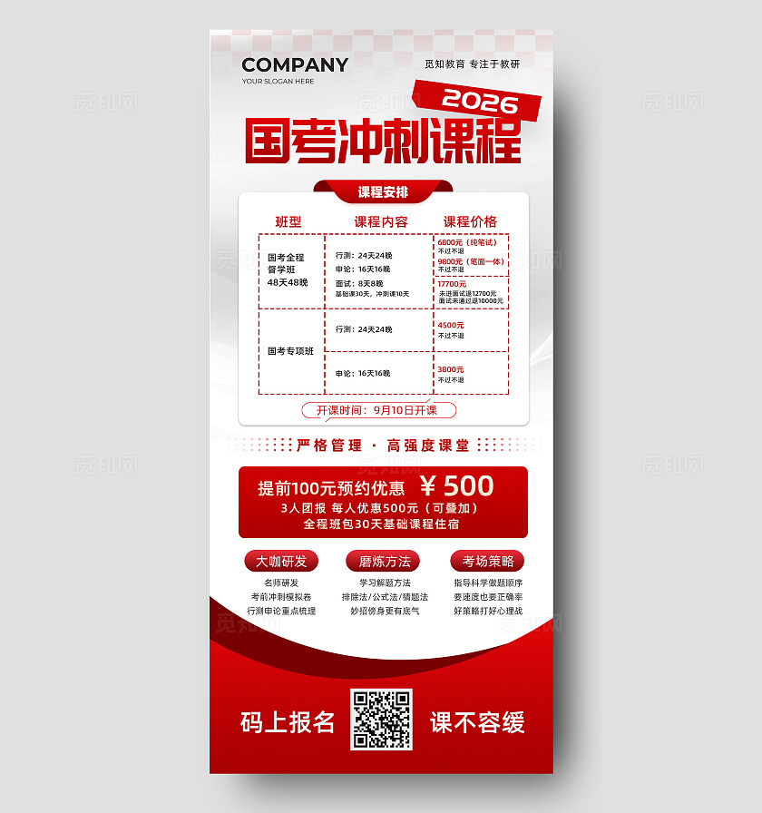 国考冲刺高分冲刺招生宣传海报