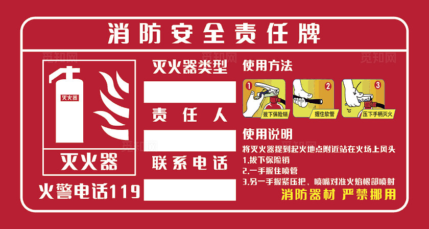 消防责任牌 图片