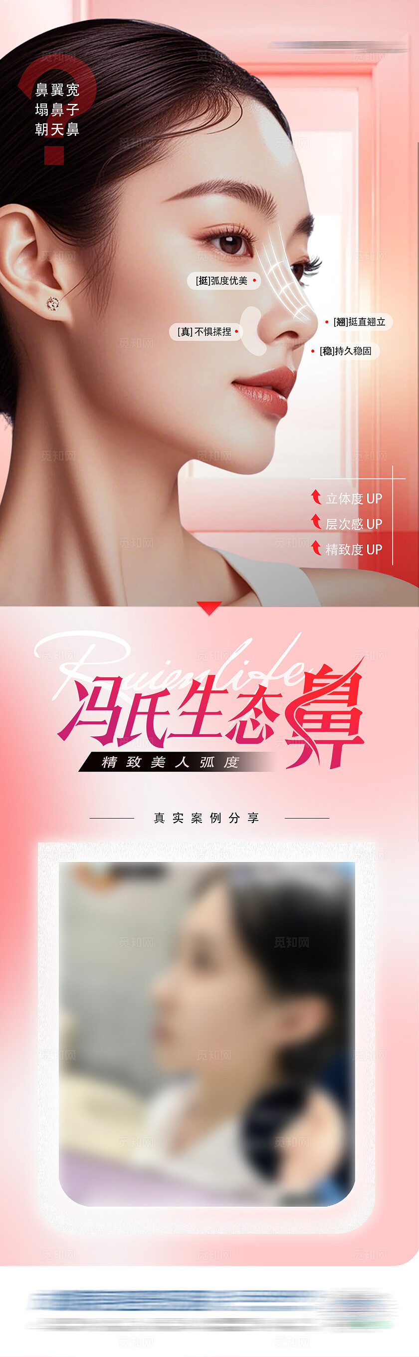 医美冯氏生态鼻案例创意长图海报