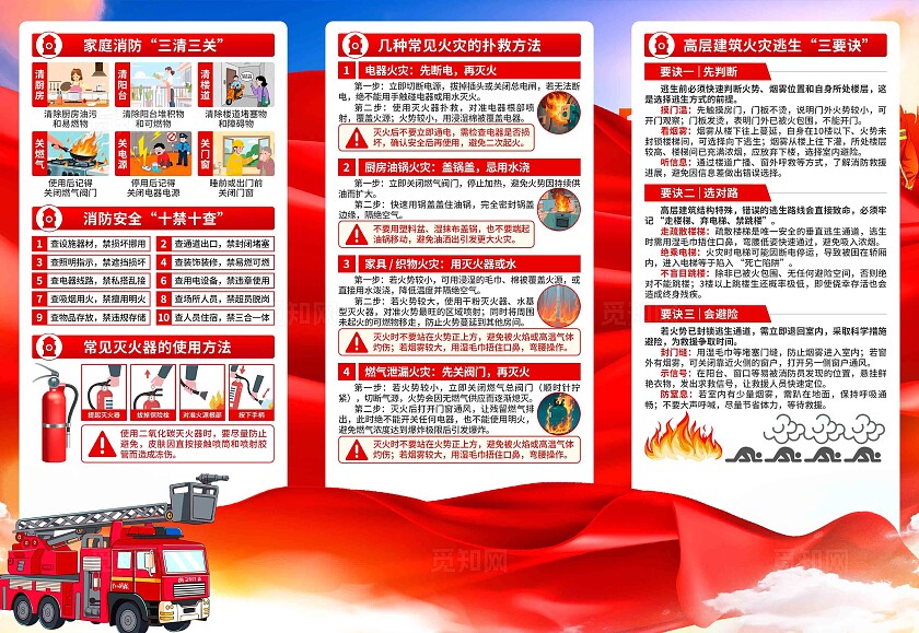 2025年全国消防宣传月三折页