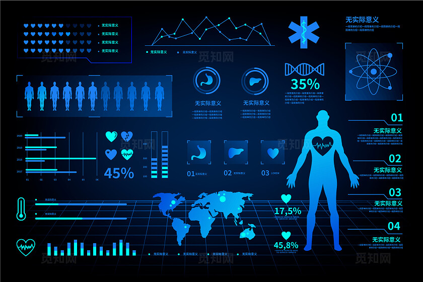 医疗未来的用户界面和图标宣传ui界面